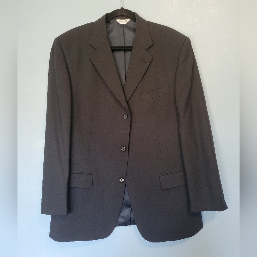 Joseph & Feiss International Comfort Stretch Black Men Blazer Worsted Wool 42R